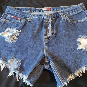 Tommy Hilfiger Vintage High Rise Distressed Shorts